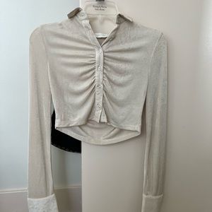 Simply Vera Women's Cream Button Down Shirt